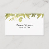 Carte De Visite Verdure botanique Foliage Aquarelle Design (Devant)