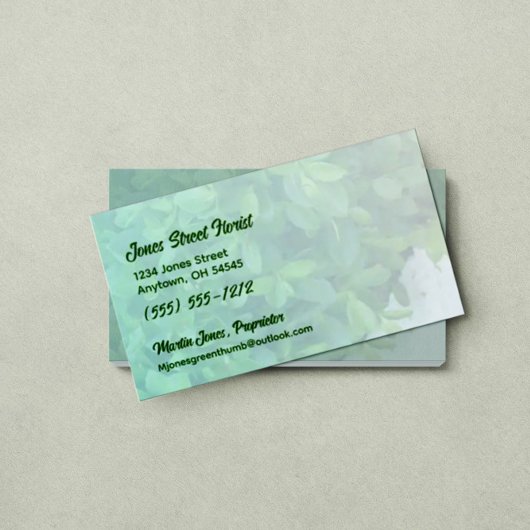 Carte De Visite Verdure bouchée avec texte personnalisé Code QR