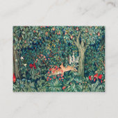 Carte De Visite VERDURE, Hares d'ANIMAUX FORESTIERS, Busine Floral (Dos)