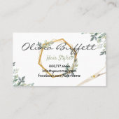 Carte De Visite Verdure luxuriante Rose floral Or nature (Dos)