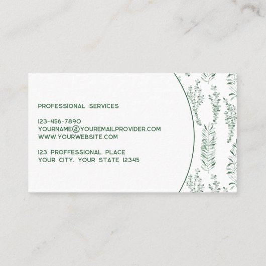 Carte De Visite Verdure moderne (Dos)