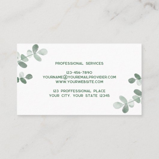 Carte De Visite Verdure moderne (Dos)