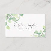 Carte De Visite Verdure moderne Aquarelle Boutique Eucalyptus (Devant)