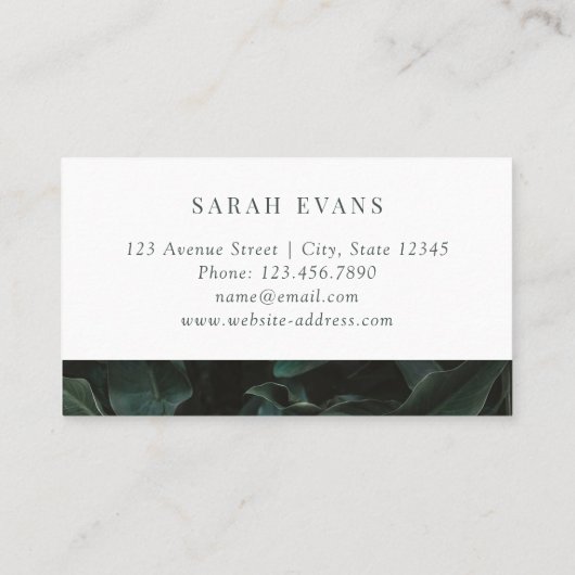 Carte De Visite Verdure moderne de feuille (Dos)