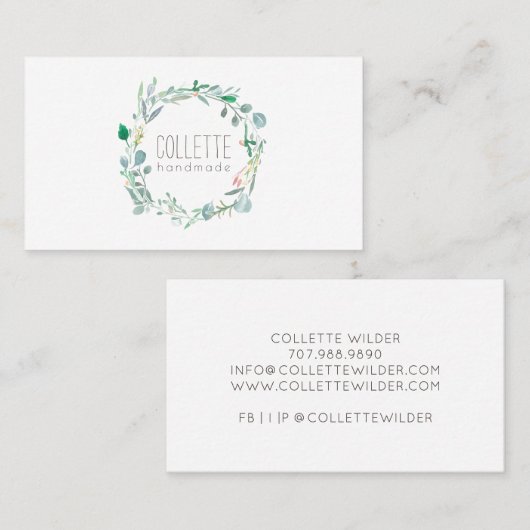 Carte De Visite Verdure rustique artisanale (Devant / Derrière)