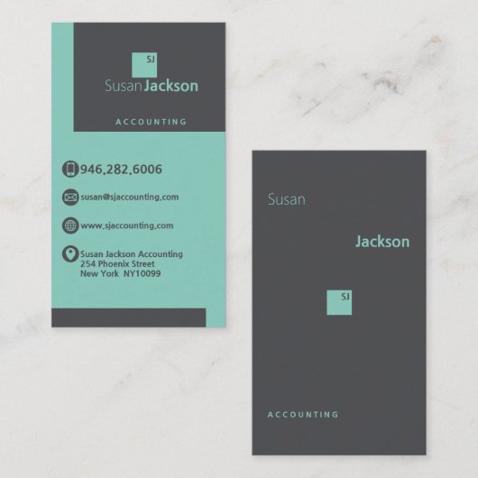 Carte De Visite Vérificateur comptable comptable comptable comptab (Devant / Derrière)