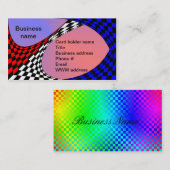 Carte De Visite Vérificateur moderne rouge/blanc/bleu par Kenneth (Devant / Derrière)