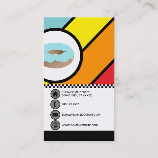Carte De Visite Vérifications de bulles rétro DONUT (Devant)