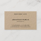 Carte De Visite Véritable Kraft Papier Élégant Monogramme Moderne  (Dos)