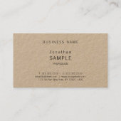 Carte De Visite Véritable Kraft Papier Élégant Script Moderne Uniq (Dos)
