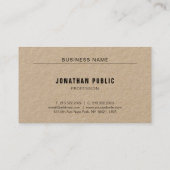 Carte De Visite Véritable Kraft Papier Moderne Élégant Simple Modè (Dos)