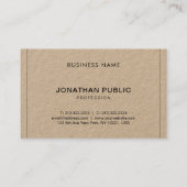 Carte De Visite Véritable Kraft Papier Moderne Société sophistiqué (Dos)