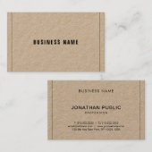 Carte De Visite Véritable Kraft Papier Moderne Société sophistiqué (Devant / Derrière)