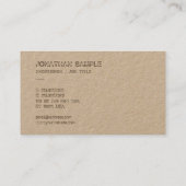 Carte De Visite Véritable Modèle papier Kraft Brown Texte désappro (Dos)