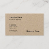 Carte De Visite Véritable papier Kraft Élégant Modèle Nostalgique (Dos)
