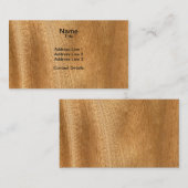 Carte De Visite Véritable Sapele Veneer Woodgrain (Devant / Derrière)