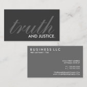 Carte De Visite vérité et justice. (personnalisable en couleur) (Devant / Derrière)