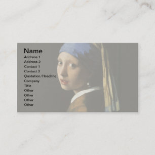 Carte De Visite Vermeer Girl Pearl Élevant Masterpiece Peinture