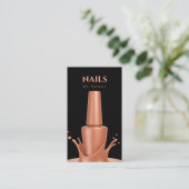 Carte de visite vernis à ongles code QR rose gold (Debout devant)