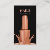 Carte de visite vernis à ongles code QR rose gold (Devant)