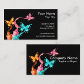 Carte De Visite Vernis à ongles de papillon (Devant / Derrière)