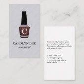 Carte De Visite Vernis à Ongles Monogramme (Devant / Derrière)