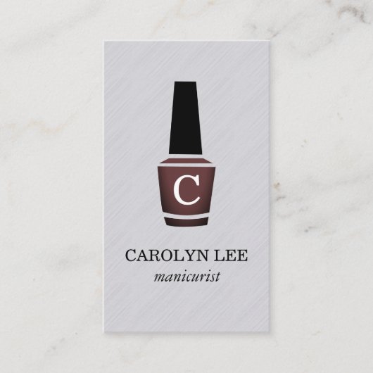 Carte De Visite Vernis à Ongles Monogramme (Devant)