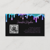 Carte De Visite Vernis Holographique Splash Drip Ongles Code QR No (Dos)