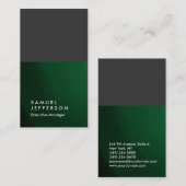 Carte De Visite Vernis vert vertical (Devant / Derrière)