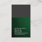 Carte De Visite Vernis vert vertical (Dos)