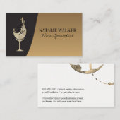 Carte De Visite Verre à huile d'or | Élégant (Devant / Derrière)