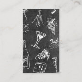 Carte De Visite Verre à main de dessin de vin (Dos)