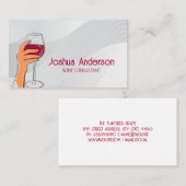 Carte De Visite Verre à main de vin (Devant / Derrière)