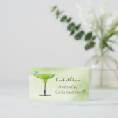 Carte de visite Verre à Martini Vert avec Fruit (Debout devant)