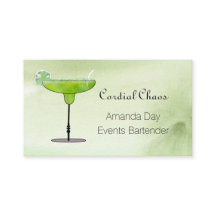 Carte de visite Verre à Martini Vert avec Fruit