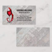 Carte De Visite Verre à vin | Bois (Devant / Derrière)