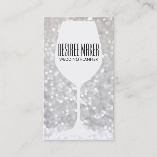 Carte De Visite Verre à vin | Bokeh (Devant)