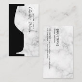 Carte De Visite Verre à vin Contre-espace Marbre (Devant / Derrière)