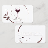 Carte De Visite Verre à vin élégant professionnel (Devant / Derrière)