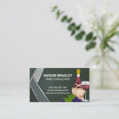 Carte De Visite Verre à vin et bouteille | Vignoble (Debout devant)