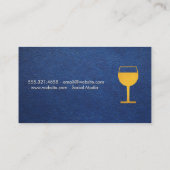 Carte De Visite Verre à vin jaune | Cuir bleu (Dos)