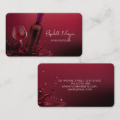 Carte De Visite Verre à vin moderne professionnel élégant (Devant / Derrière)