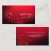 Carte De Visite Verre à vin moderne professionnel élégant Rouge (Devant / Derrière)