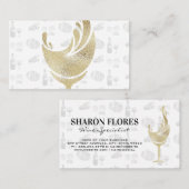 Carte De Visite Verre à vin or (Devant / Derrière)