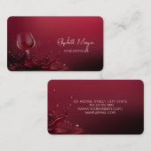 Carte De Visite Verre à vin professionnel élégant Rouge (Devant / Derrière)