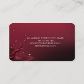 Carte De Visite Verre à vin professionnel élégant Rouge (Dos)