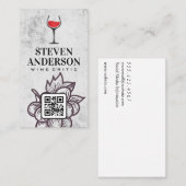 Carte De Visite Verre à vin rouge | Code QR (Devant / Derrière)