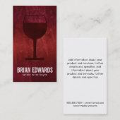 Carte De Visite Verre à vin / Rouge | Complet (rouge artistique) (Devant / Derrière)