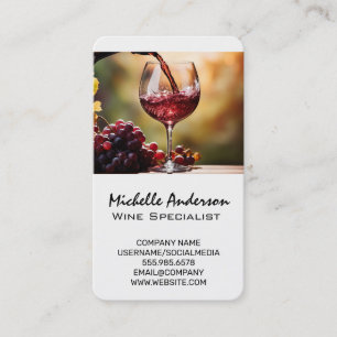 Carte De Visite Verre à vin versé Restaurant