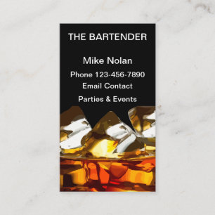 Carte De Visite Verre à Whisky Barman